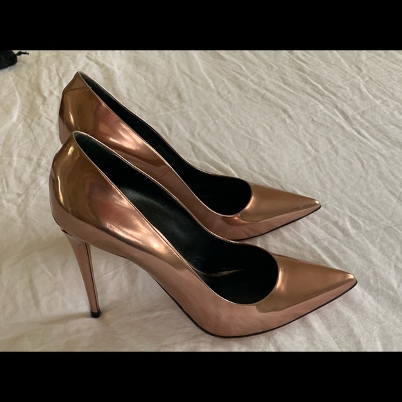 Alexander Wang Tia Metallic Rose Gold Pumps sz 41 - Picture 1 of 10